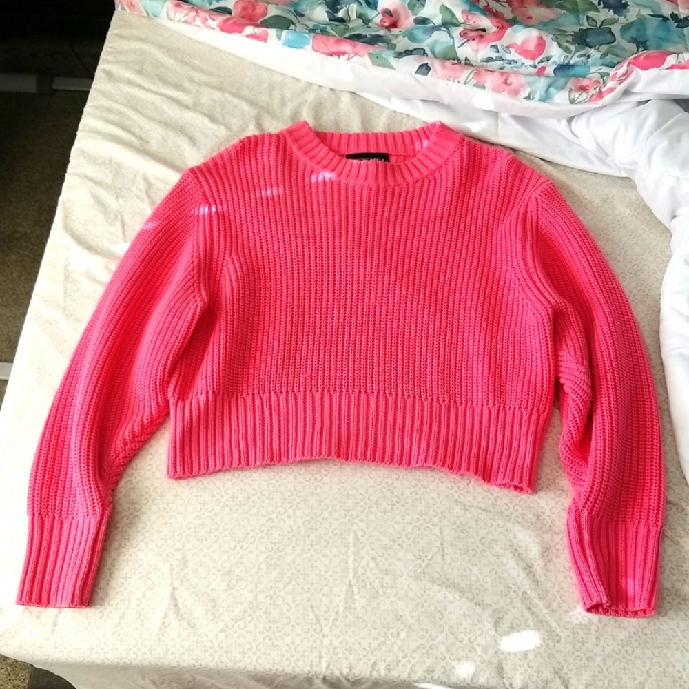 Mock neck cable knit sweater